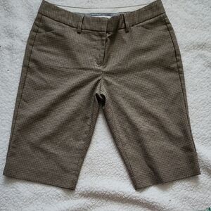 Express Design Studio Editor Bermuda Shorts Brown Plaid Sz 4 Dark Academia